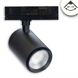3-phase spot 42W - 20�-70� PHASE DIM focusable, cardanic swivelling IP20, black matt dimmable