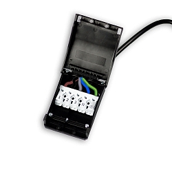 Bo�te de jonction 0,5-2,5MM�, MAX. 450V/16A 5 p�les, c�bl� en continu, noir