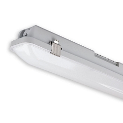 Luminaire pour locaux humides SL 150CM HF POWERSWITCH avec capteur, commutable, multipower IP66, gris 