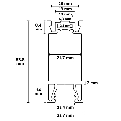 profil� pour rideaux CURTAIN 10 ONE HIGH 1 voie, noir