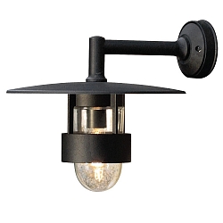 Luminaire mural d'extérieur FREJA Bas E27 IP23, noir , transparent