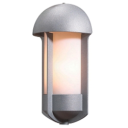 Luminaire mural d'extérieur TYR E27 IP23, opale, argent