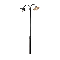 T�te de luminaire VEGA � 2 flammes E27 IP23, noir , transparent
