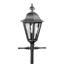T�te de luminaire PALLAS � 1 flamme E27 IP23, couleurs fum�e, noir 