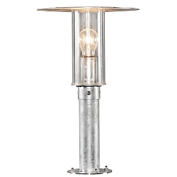 Pedestal light MODE, protected against vandalism, E27 max. 60W, galvanised steel, clear polycarbonate glass