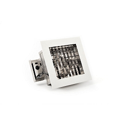Recessed ceiling luminaire, IP23, E27 max.75W, white / aluminium