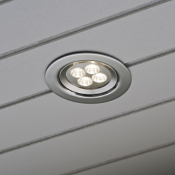 Recessed outdoor HighPower LED ceiling spot, IP44, 1W 3500K 280lm, aluminium