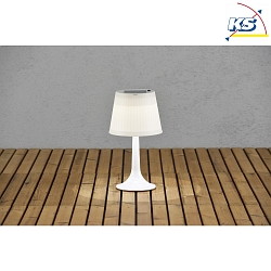Lampe de table ASSISI IP44, satin, blanche 