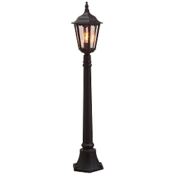 Path luminaire FIRENZE, E27 max. 100W, black aluminium / clear glass
