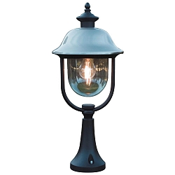 Pedestal light PARMA with roof from stainless steel, E27 max. 75W