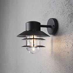 Luminaire mural d�ext�rieur MODENA Bas E27 IP44, noir , transparent