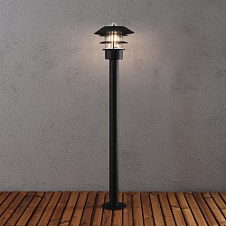 Path luminaire MODENA, E27 max. 60W, black aluminium / clear glass