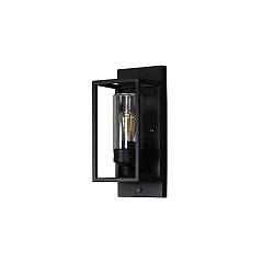 Luminaire mural d’extérieur TRANI avec capteur E27 IP44, noir gradable