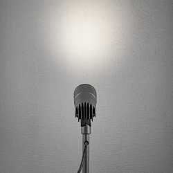 12V HighPower LED groundspike spot ANDRIA, focusable light outlet 18-60°, 6W 3000K 210lm, anthracite aluminium / clear glass