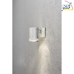 Outdoor wall spot MODENA, with reflector for partly indirect light, GU10 max. 35W, galvanised steel / clear acrylic glass