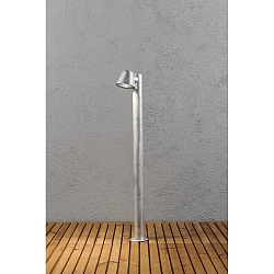 Path luminaire TRIESTE with pole, GU10 max. 35W, galvanised steel / clear acrylic glass