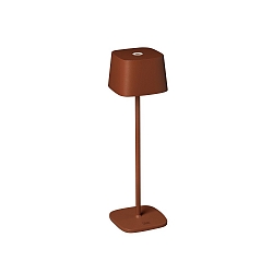 Lampe de table � accu CAPRI IP54, terre cuite gradable