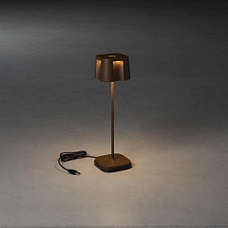 Lampe de table � accu NICE  angulaire, CCT Switch, dimmable IP54, rouille gradable