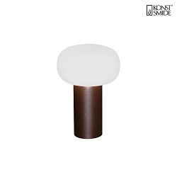 battery table lamp ANTIBES IP54, rust dimmable