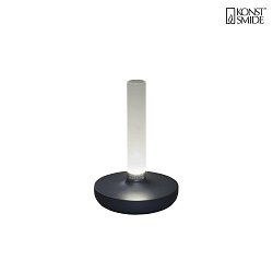 Lampe de table  accu BIARRITZ IP54, gris fonc gradable