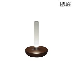 battery table lamp BIARRITZ IP54, rust dimmable