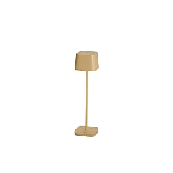 Lampe de table à accu CAPRI MINI USB angulaire IP54, couleur sable gradable
