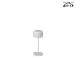 Lampe de table  accu LILLE MINI avec connexion USB, avec variateur tactile IP54, blanche gradable