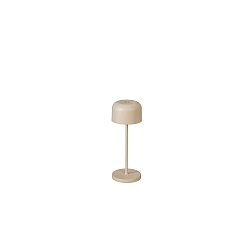 Lampe de table à accu LILLE MINI avec connexion USB, avec variateur tactile IP54, couleur sable gradable