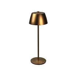 Lampe de table à accu EZE USB IP54, cuivre, mat
