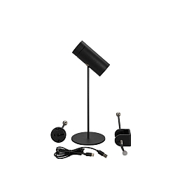 Lampe de table à accu MULTI 3in1 IP54, noir gradable