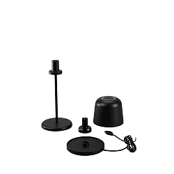 Lampe de table à accu BIOT USB IP54, noir gradable