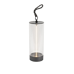 Lampe de table à accu EDISON S USB IP54, anthrazit gradable