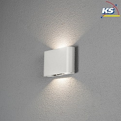 LED outdoor wall luminaire CHIERI, IP54, Up/Down, adjustable 0-90, 12W 3000K 900lm, white aluminium / clear glass