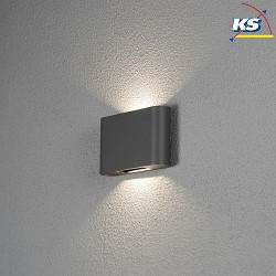 LED outdoor wall luminaire CHIERI, IP54, Up/Down, adjustable 0-90, 12W 3000K 900lm, anthracite aluminium / clear glass