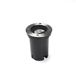 Outdoor in-ground spot, IP65, round, 230V, GU10 max. 6W, beam angle adjustable 0-15°, stainless steel 304 / clear glass