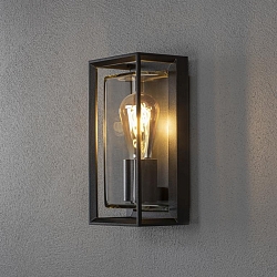 outdoor wall luminaire BRINDISI with sensor E27 IP54, black 