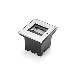Projecteur encastré angulaire, version pour montage encastré IP65, acier inoxydable, transparent 