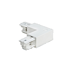 Connecteur en L triphas� TRACK NU conducteur de protection � l'int�rieur, blanche