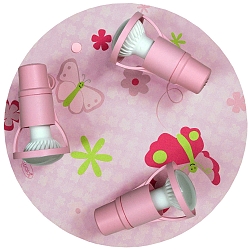 Luminaire de plafond PAPILLON 3 flammes E14, rose gradable