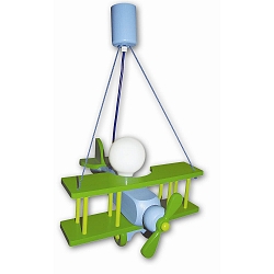 Luminaire à suspension FLUGZEUG E27, vert, bleu gradable