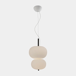Luminaire à suspension ILARGI DOBLE LAMP LED IP20, bois foncé gradable