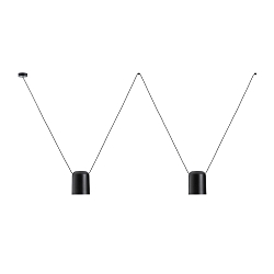 Luminaire à suspension ATTIC 2 à 2 flammes E27 IP20, noir 