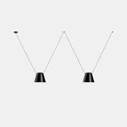 Luminaire à suspension ATTIC 2 à 2 flammes, conique E27 IP20, noir 
