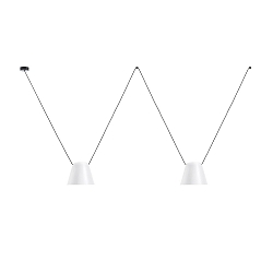 Luminaire à suspension ATTIC 2 à 2 flammes, conique E27 IP20, blanche