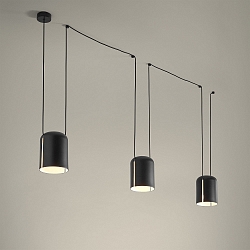 Luminaire à suspension ATTIC 3 3 flammes E27 IP20, noir 