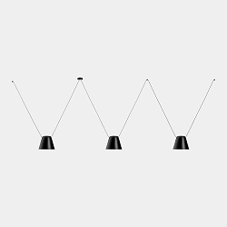 Luminaire à suspension ATTIC 3 3 flammes, conique E27 IP20