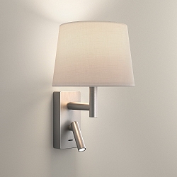 Applique et plafonnier METRICA SHADE READER E27 IP20, ecran excl, nickel