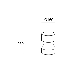 bollard lamp ROW LED IP65, opal, concrete grey