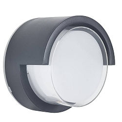 Luminaire mural d’extérieur CREU rond IP65, opale, noir