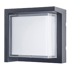 Luminaire mural d’extérieur CREU angulaire IP65, opale, noir